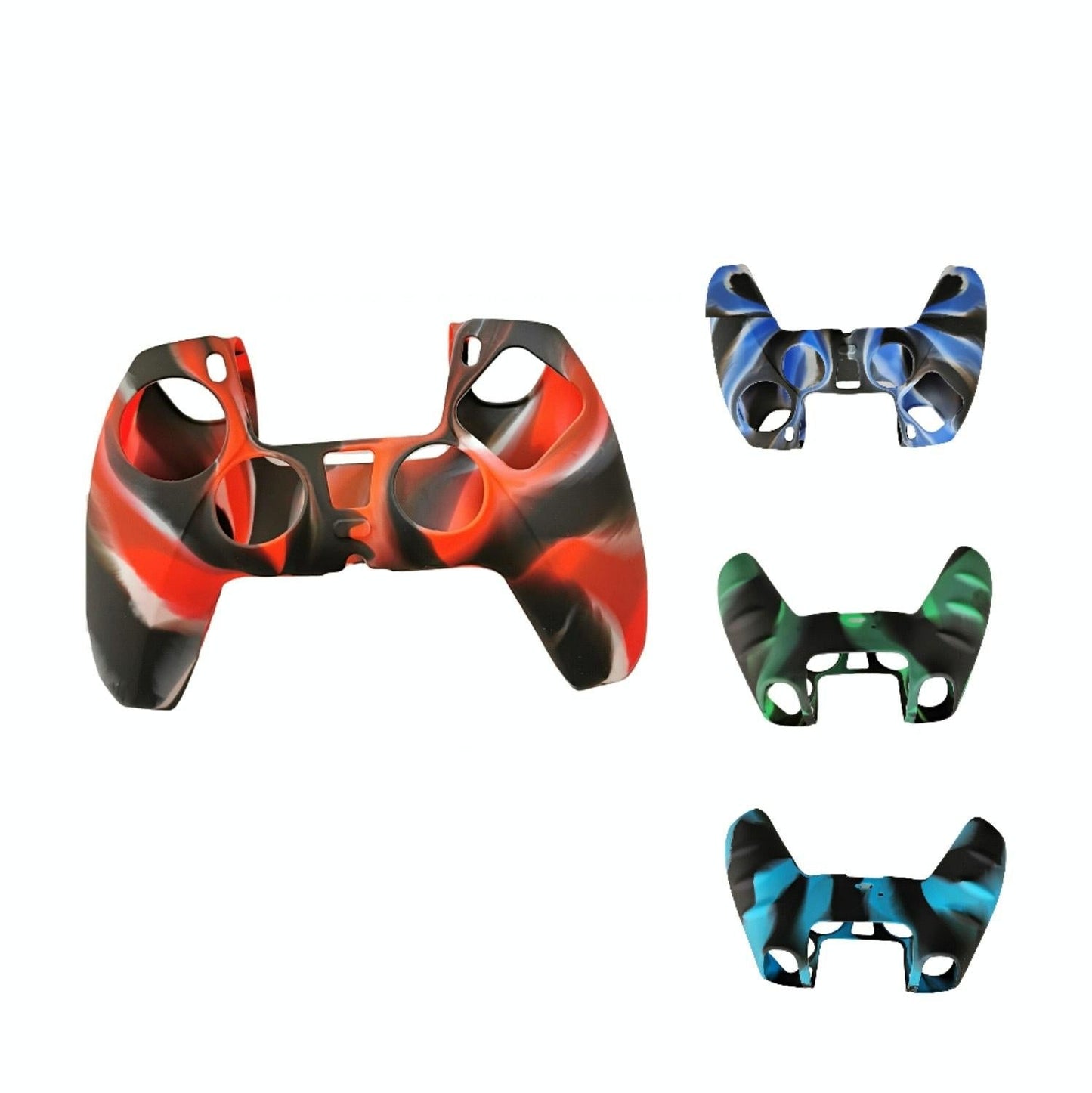 2-pack Non-slip Silicone Handle Covers for Ps5 Controllers - Black White Blue