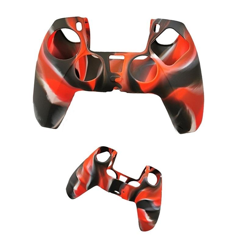 2-pack Non-slip Silicone Handle Covers for Ps5 Controllers - Black White Blue