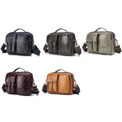 Retro Leather Men Shoulder Bag - Brown