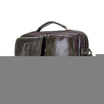 Retro Leather Men Shoulder Bag - Brown