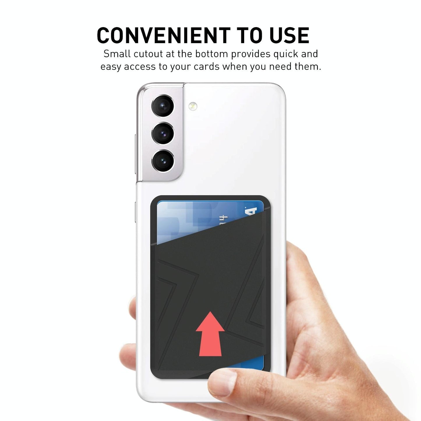 Silicone Adhesive Card Case Black - Gray