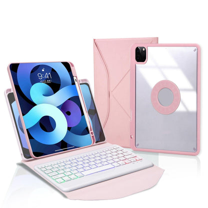 Bluetooth Keyboard Leather Case For Ipad Pro 11 - Backlit With Pen Slot - Sky Blue