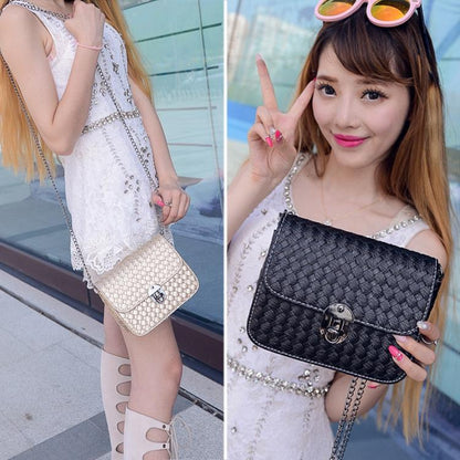 Black Chain Shoulder Bag For Women Small Square Design