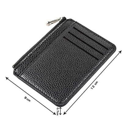 Multi Slot Zipper Card Holder Large Capacity Ultra Thin Coin Purse - Sky Blue