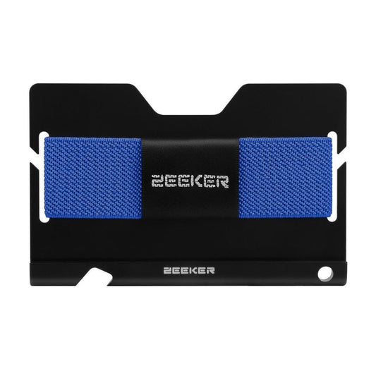 Multi Function Aluminum Card Holder For Men & Women Elastic Band Wallet - Blue