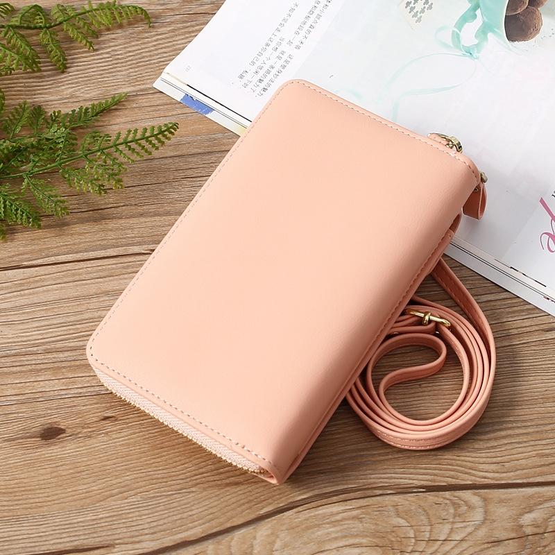 Floral Multi Card Crossbody Bag For Women - Light Pink