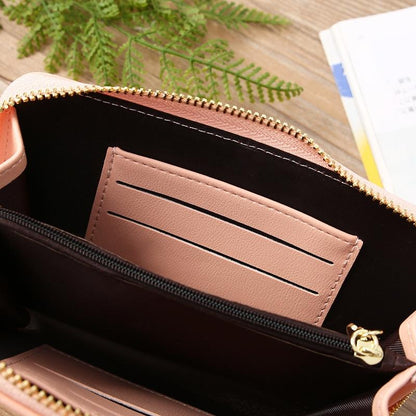 Floral Multi Card Crossbody Bag For Women - Light Pink