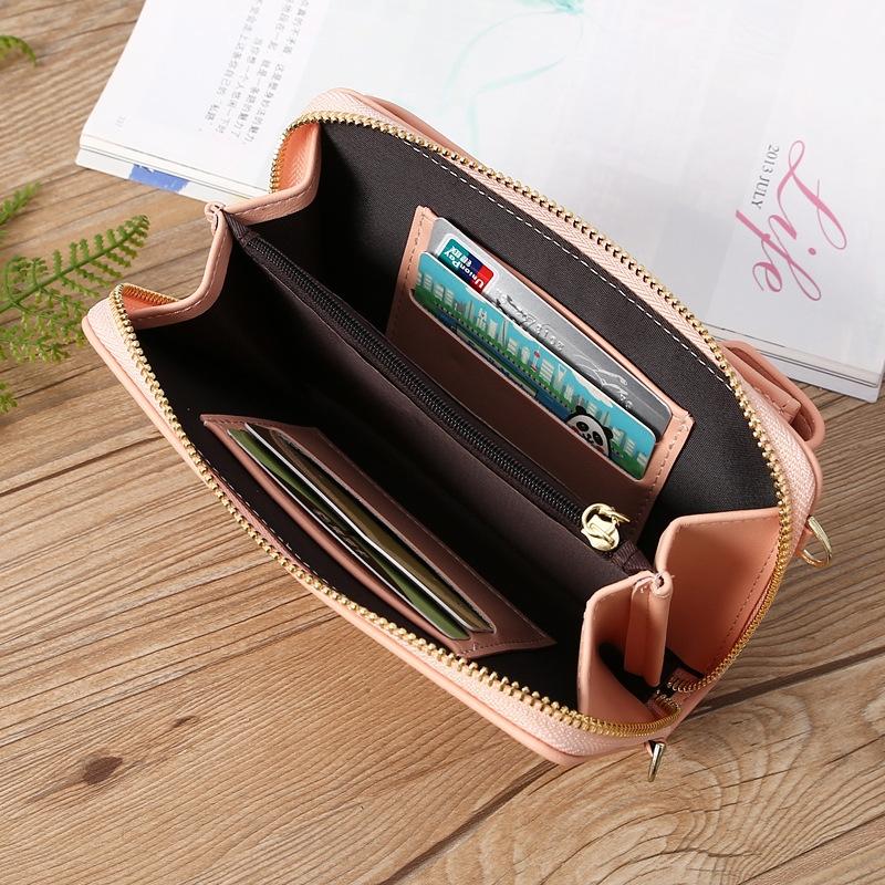 Floral Multi Card Crossbody Bag For Women - Light Pink