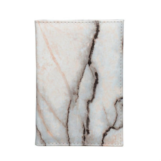 Waterproof Marble Passport & Ticket Holder Colorful Design - Rice White