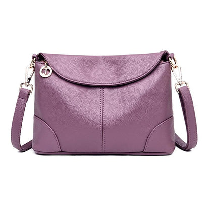 Stylish Soft Leather Shoulder Bag - Red