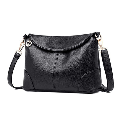 Stylish Soft Leather Shoulder Bag - Red