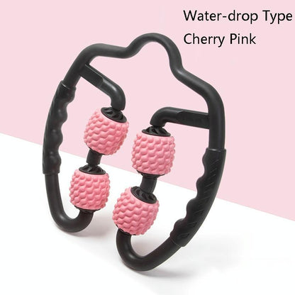 Muscle Massage Roller Foam Shaft For Yoga & Fitness - Fish Bones Type Cherry Pink