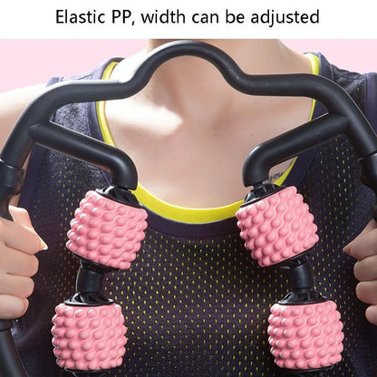 Muscle Massage Roller Foam Shaft For Yoga & Fitness - Fish Bones Type Cherry Pink