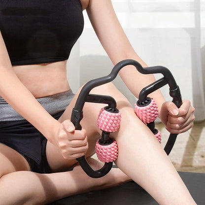 Muscle Massage Roller Foam Shaft For Yoga & Fitness - Fish Bones Type Cherry Pink