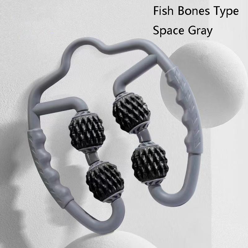 Muscle Massage Roller Foam Shaft For Yoga & Fitness - Fish Bones Type Cherry Pink