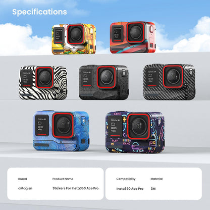 Sports Camera Accessories for Insta360 Ace Pro - Amagisn Body Sticker - Feather