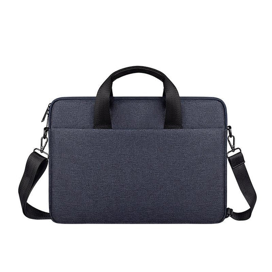 13.3 Inch Portable Laptop Bag with Single-shoulder Strap - Navy Cyan With Shoulder Strap