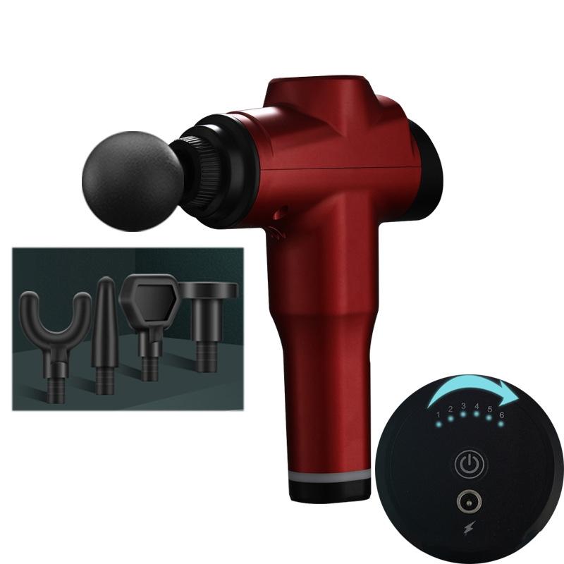Portable Fascia Massage Gun For Muscle Relaxation - 6 Gears Red