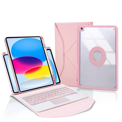 Bluetooth Keyboard Leather Tablet Case With Pen Slot And Touchpad - Sky Blue