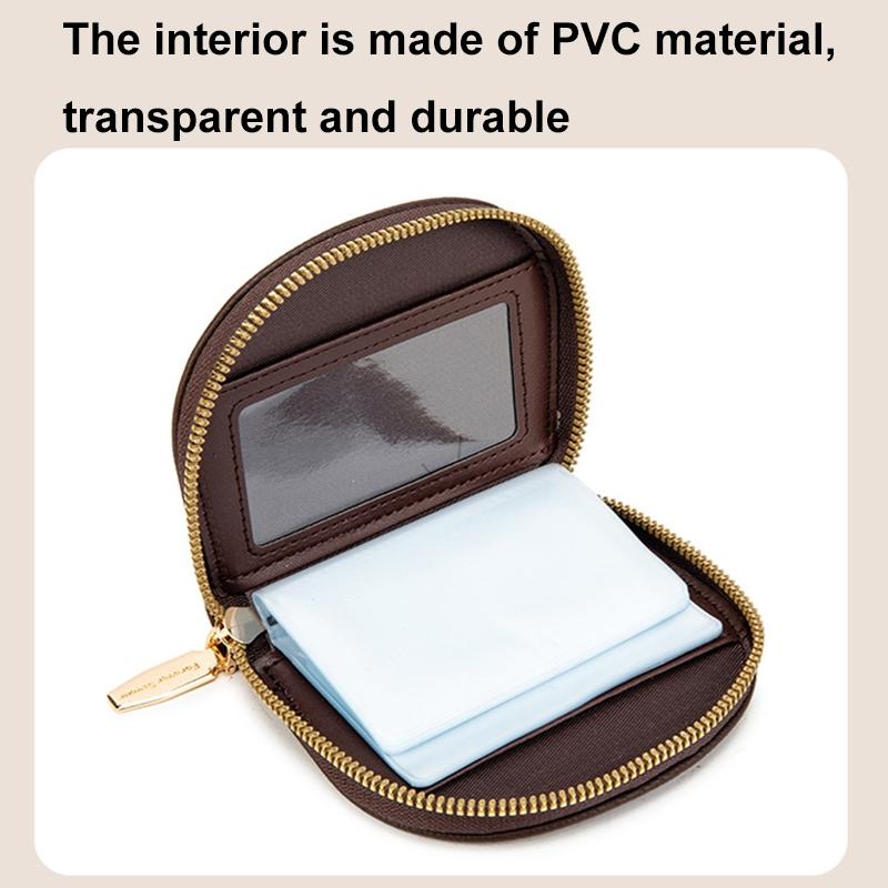 Large Capacity Semicircular Embroidery Id Card Holder - Green