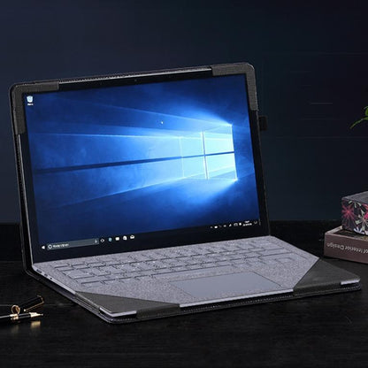 Versatile 13.5 Leather Laptop Sleeve for Microsoft Surface - Multi-functional - Gentleman Gray