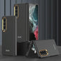 For Samsung Galaxy Z Fold4 5G Electroplating Lens Frame Case - Ultra Thin - Black
