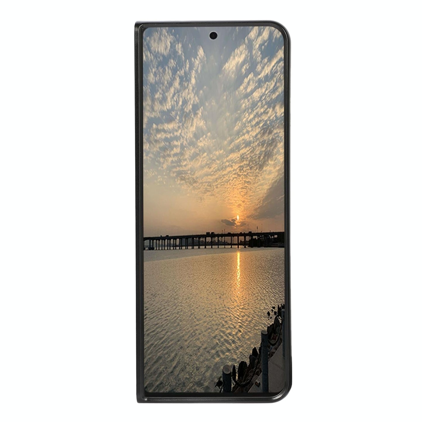 For Samsung Galaxy Z Fold4 5G Sheep Texture Leather Phone Case - Brown