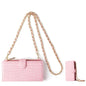 Convertible Crossbody Phone Purse With Chain - Pink