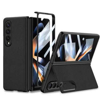Foldable Leather Case with Stand for Samsung Galaxy z Fold 4 - Ultra Thin - Wine Red