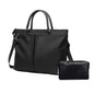 Versatile Business Briefcase Large Capacity Messenger Bag - Black+Black Pu Power Bag