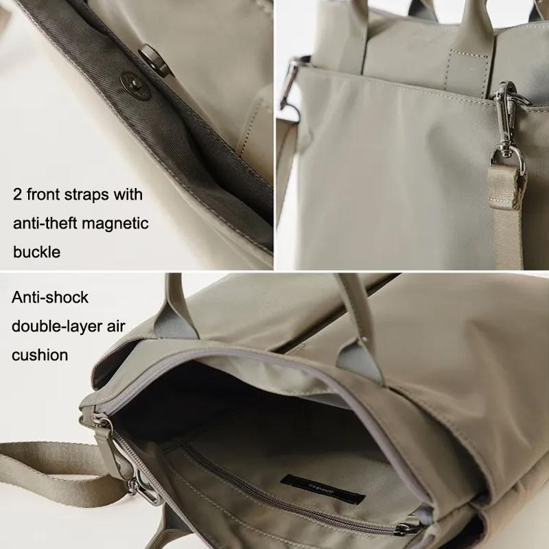 Versatile Business Briefcase Large Capacity Messenger Bag - Black+Black Pu Power Bag