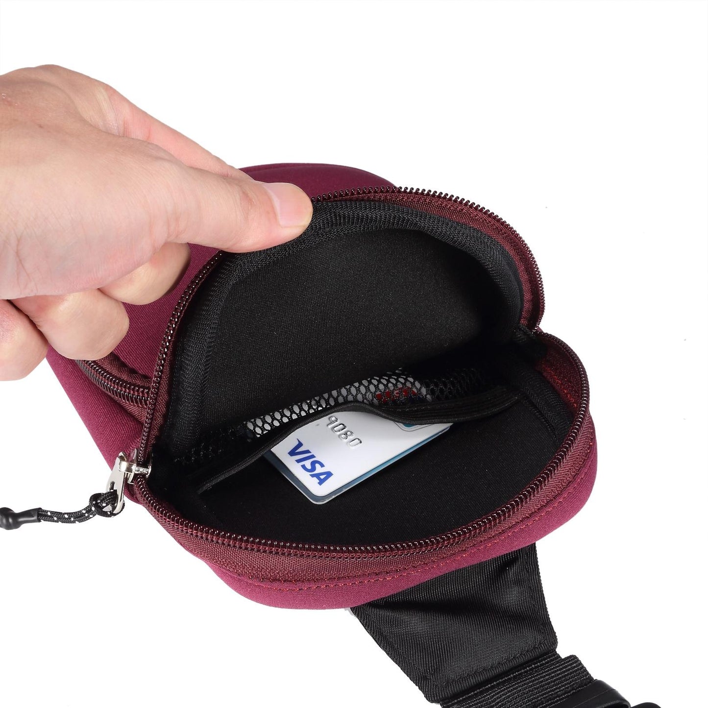 Universal Nylon Chest Bag For 5.5 Inch -7.2 Inch Phones Fashionable And Functional - Black