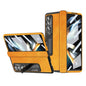 Magnetic Phone Case for Samsung Galaxy z Fold 4 - Napa Pattern - Lemon Yellow