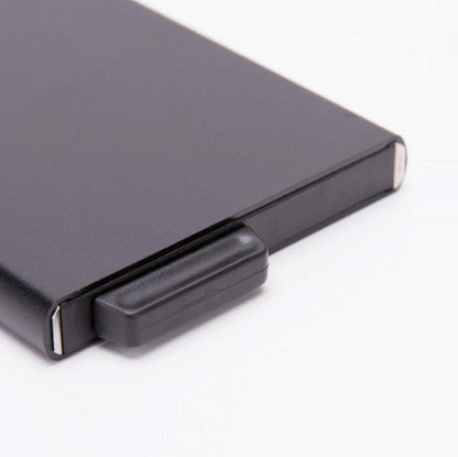Automatic Eject Rfid Blocking Aluminum Card Wallet - Silver