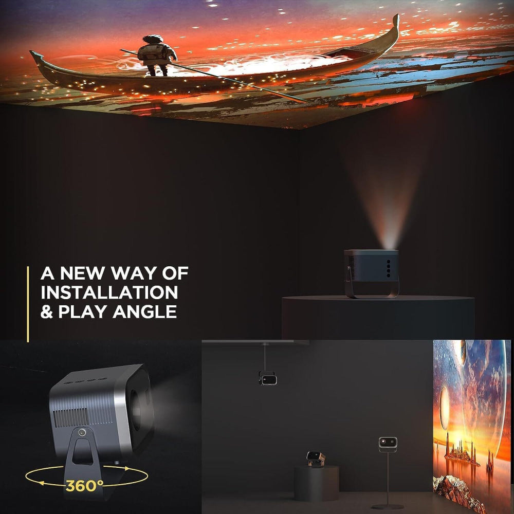 Compact Smart Home Theater Projector - Portable - Android 4K Hd Version
