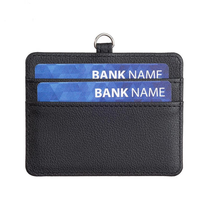 Horizontal Id Card Bag & Lanyard - Black