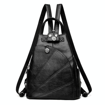 Women Leather Backpack - Secure & Stylish - Purple