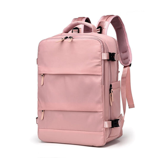Spacious Business Travel Backpack Fits Laptop - Pink