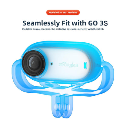 Shock-absorbing Silicone Cover for Insta360 Go 3s Camera - Black - Vertical Black