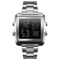 Vintage Gold Steel Square Watch - Waterproof & Luminous - Silver