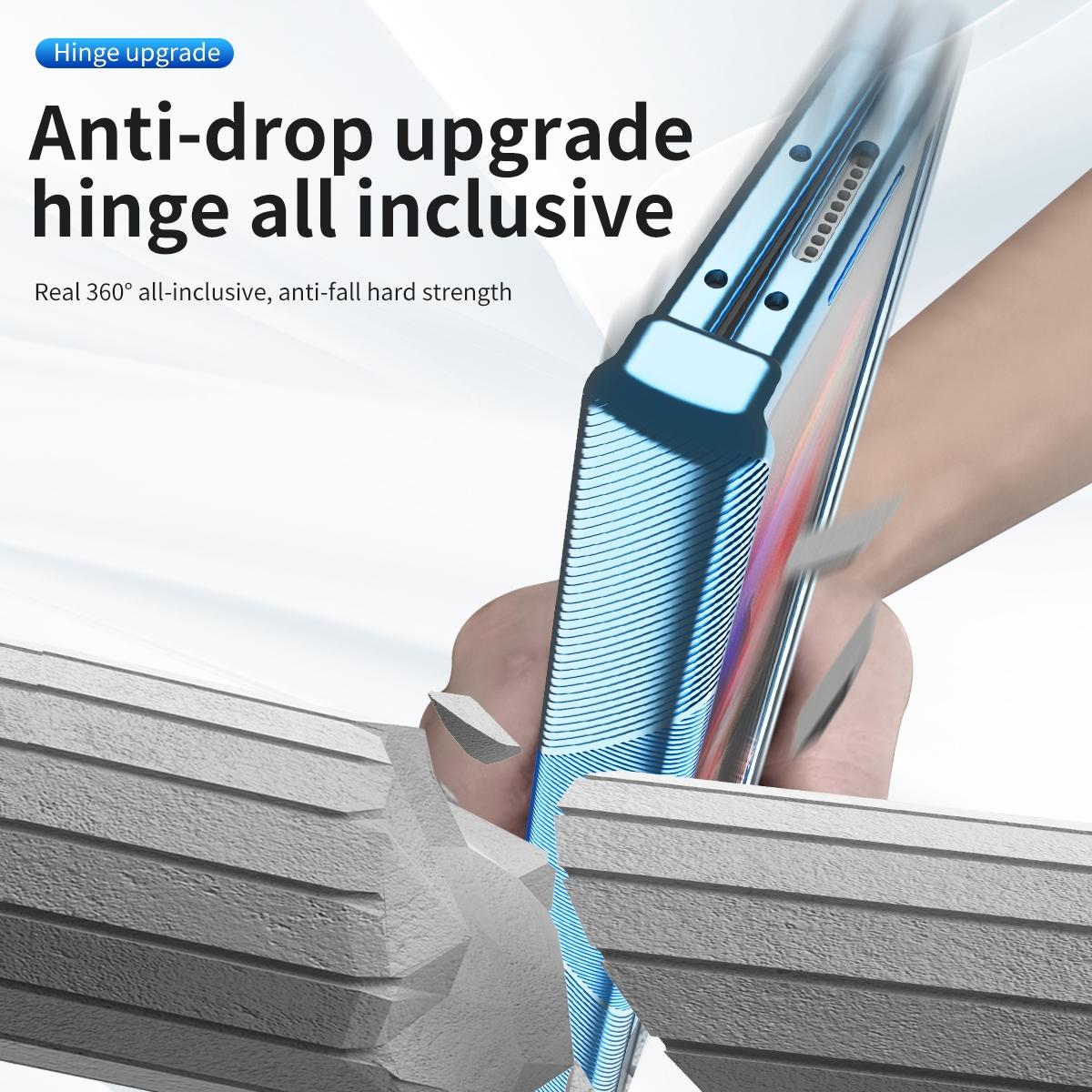 For Samsung Galaxy Z Fold4 5G Magnetic Phone Case With Holder - Plating Finish - Silver