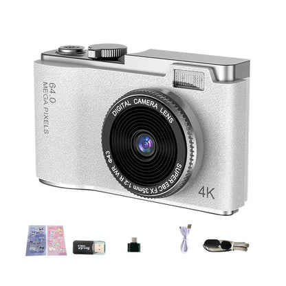 Retro Kids Camera With Dual-Lens 4K Hd Ccd - 2.4 Inch - Green