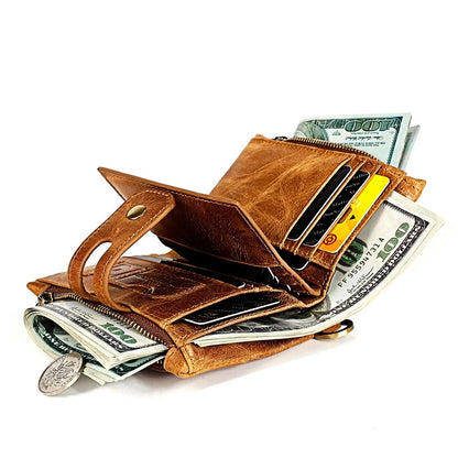 Men Rfid Leather Wallet with Card Slots - Coffee