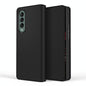 Foldable Leather Phone Case for Samsung Galaxy z Fold 4 - Horizontal Flip - Fiber Black