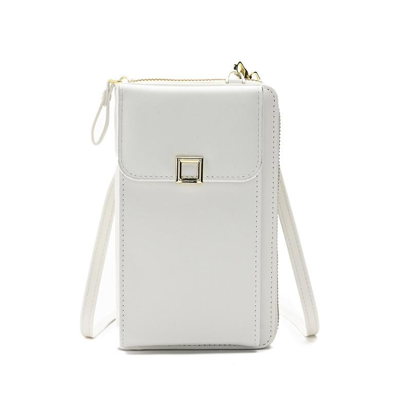 Women Cross Body Phone Purse With Long Strap - Light Purple