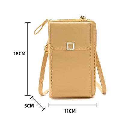 Women Cross Body Phone Purse With Long Strap - Light Purple