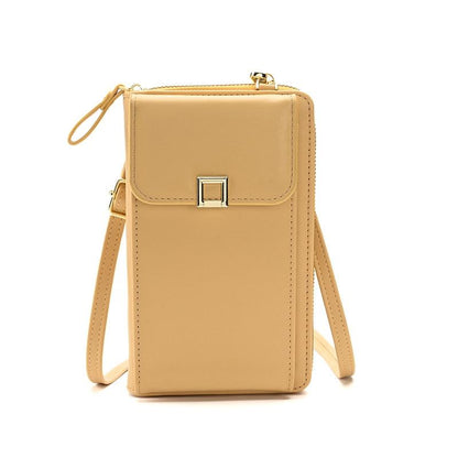 Women Cross Body Phone Purse With Long Strap - Light Purple