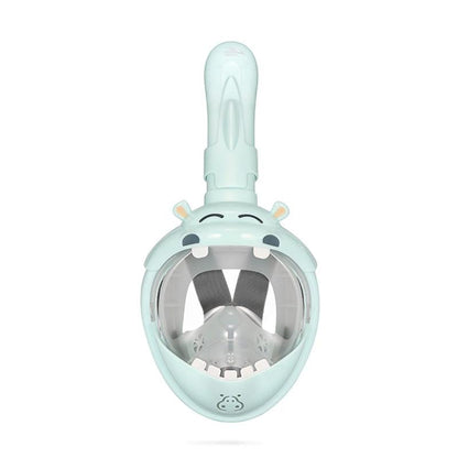 Full Dry Cartoon Kids Diving Mask for Snorkeling - Hippo