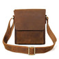 Rustic Leather Men Shoulder Bag - Brown Yellow