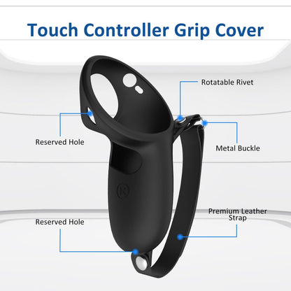 Pair Of Silicone Vr Handle Cases For Meta Quest Pro - Blue